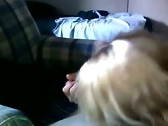 Blonde petite college cutie gobbles my throbbing dick on cam