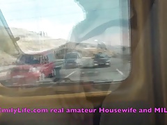 livecam from a amateur MILF housewifes car Emily