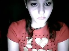 Amateur webcam black head in red T-shirt was teasing her pink twat