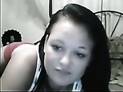 Cute all natural brunette girlie exposes her big boobs on webcam