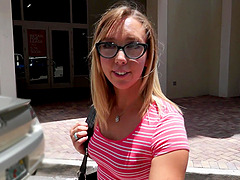 Amateur blonde girl Chase takes money to give a blowjob to a stranger