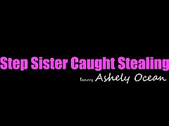 Stepsister Ashley Ocean gets punished for stealing stepbrother's money