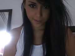 Hot girl plays on webcam