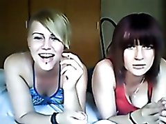 Smoking hot blonde and dyed haired brunette were lying on the bellies