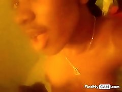Hot ebony girl with big tits enjoyed masturbation recording with webcam